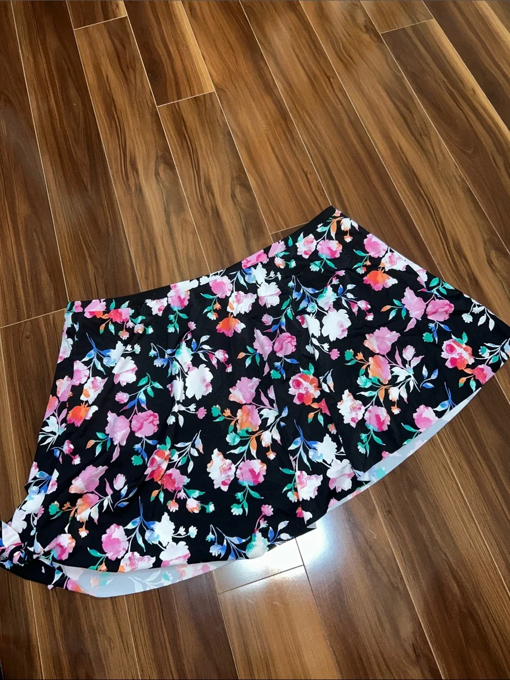 Size 4 Torrid Swim bottoms mini skirt side tie floral